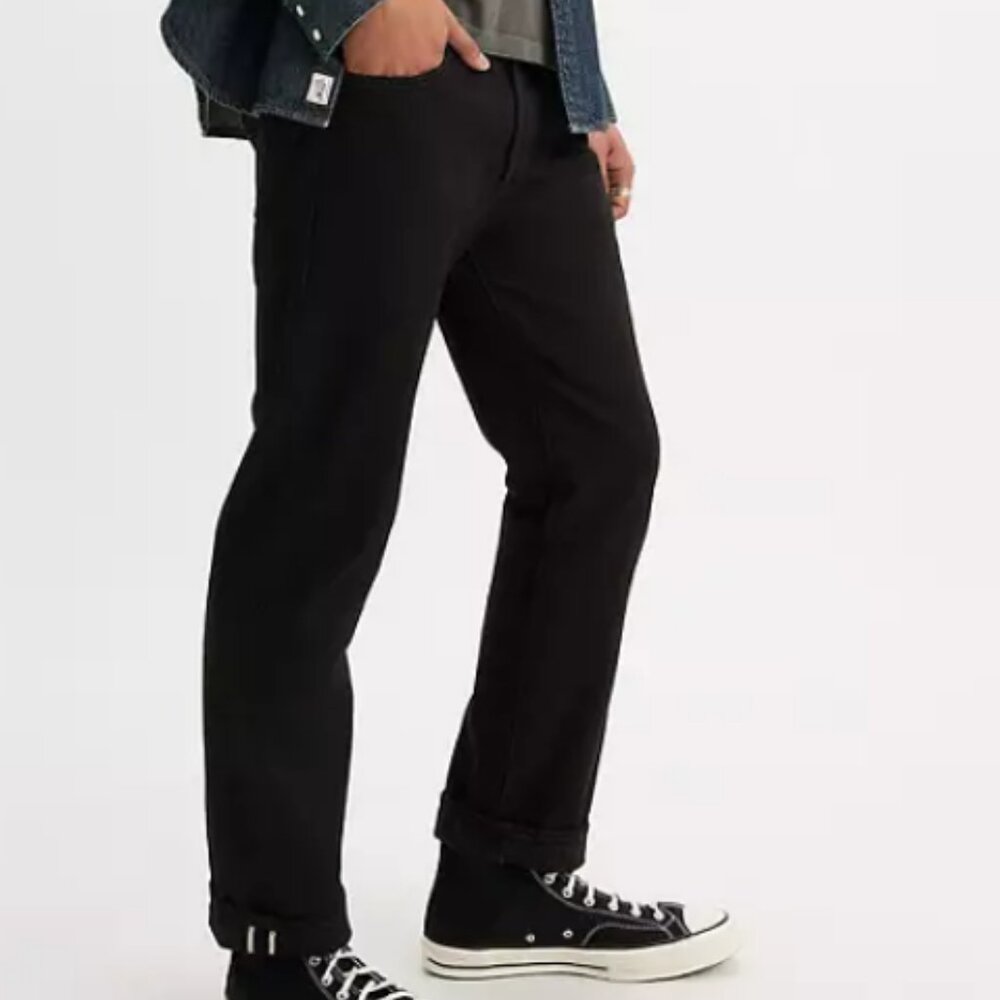 Levis Premium 501 Original Fit Jeans Selvedge Black Mens Size 29x32 NWT